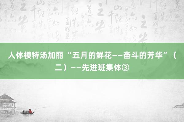 人体模特汤加丽 “五月的鲜花——奋斗的芳华”（二）——先进班集体③